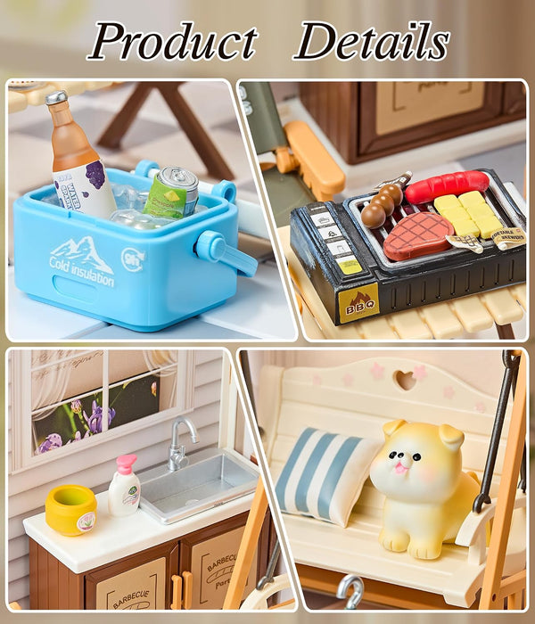 Summer Courtyard Miniature Dollhouse Kit F07AM7-10-8010