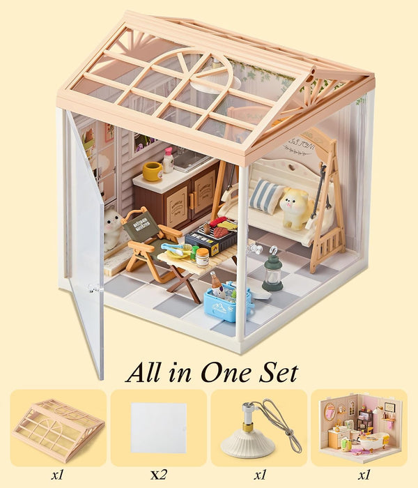 Summer Courtyard Miniature Dollhouse Kit F07AM7-10-8010