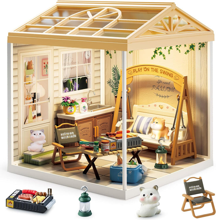 Summer Courtyard Miniature Dollhouse Kit F07AM7-10-8010