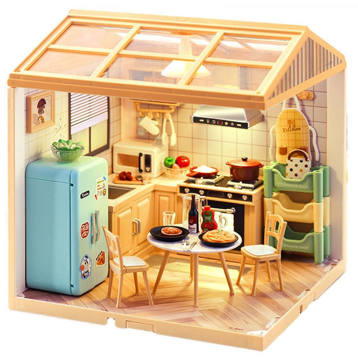 Mini Kitchen Miniature Dollhouse Kit F07AM7-11-0410