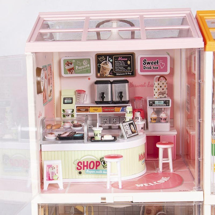 Milk Tea Shop Miniature Dollhouse Kit F07AM7-12-0411