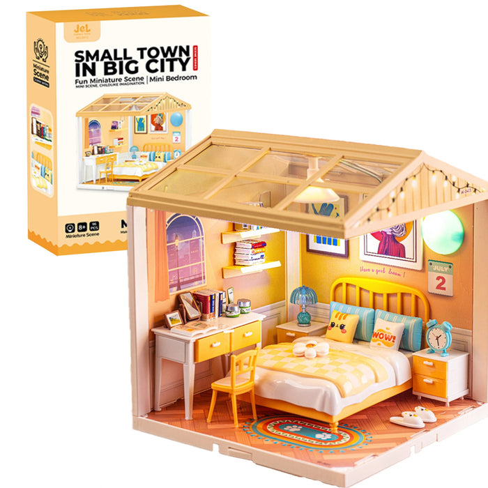 Mini Bedroom Miniature Dollhouse Kit F07AM7-14-0413