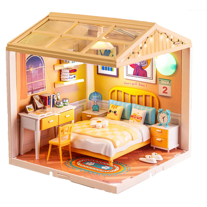 Mini Bedroom Miniature Dollhouse Kit F07AM7-14-0413