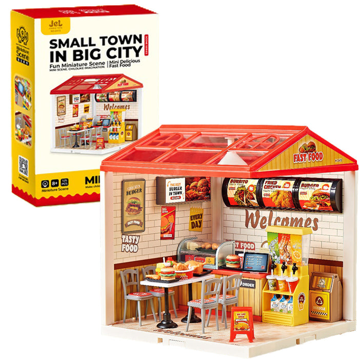 Fast Food Restaurant Miniature Dollhouse Kit F07AM7-15-0415