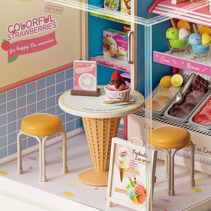 Ice Cream Shop Miniature Dollhouse Kit F07AM7-18-8030