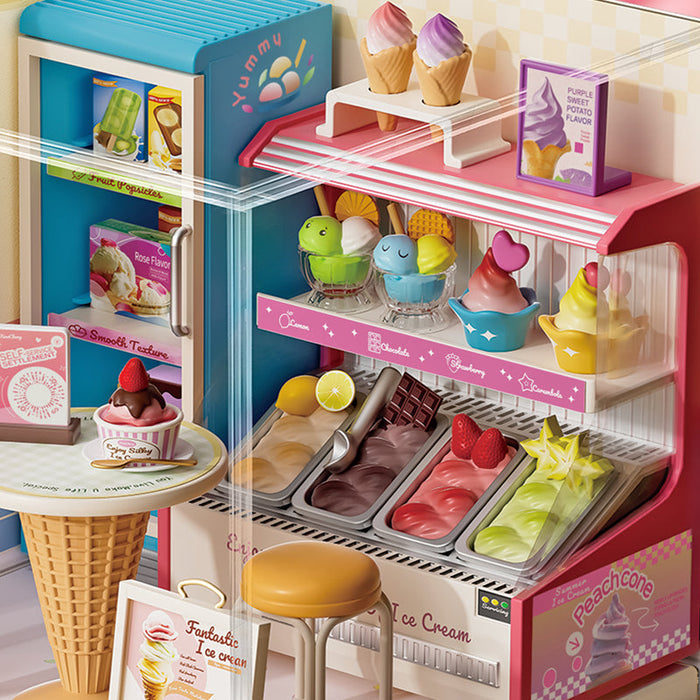 Ice Cream Shop Miniature Dollhouse Kit F07AM7-18-8030
