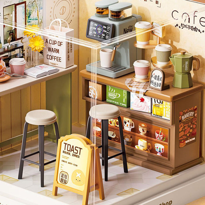 Coffee Shop Miniature Dollhouse Kit F07AM7-21-8034