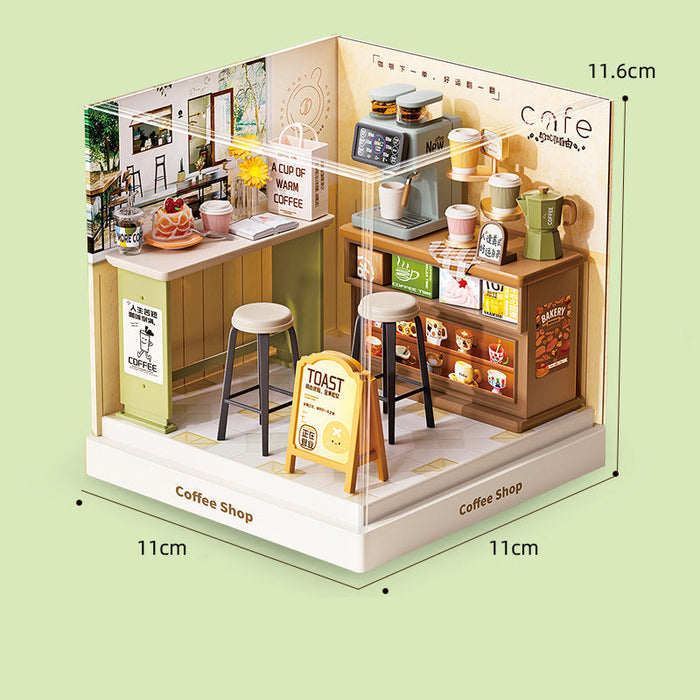 Coffee Shop Miniature Dollhouse Kit F07AM7-21-8034