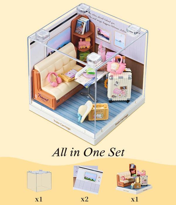 Train Carriage Miniature Dollhouse Kit F07AM7-23-8036