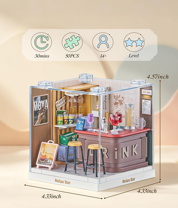 Relax Bar Miniature Dollhouse Kit F07AM7-25-8039