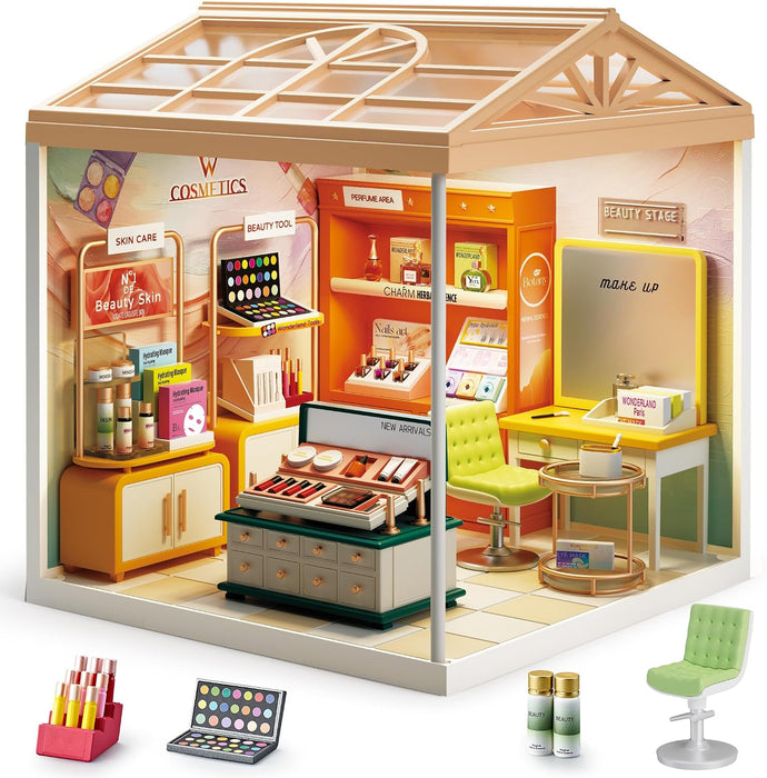 Makeup Shop Miniature Dollhouse Kit F07AM7-3-8003