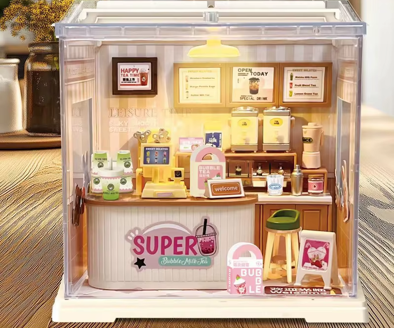 Bubble Tea Shop Miniature Dollhouse Kit F07AM7-31-808