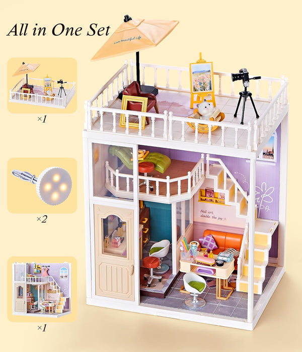 Loft Beauty Salon Miniature Dollhouse Kit F07AM7-33-8014
