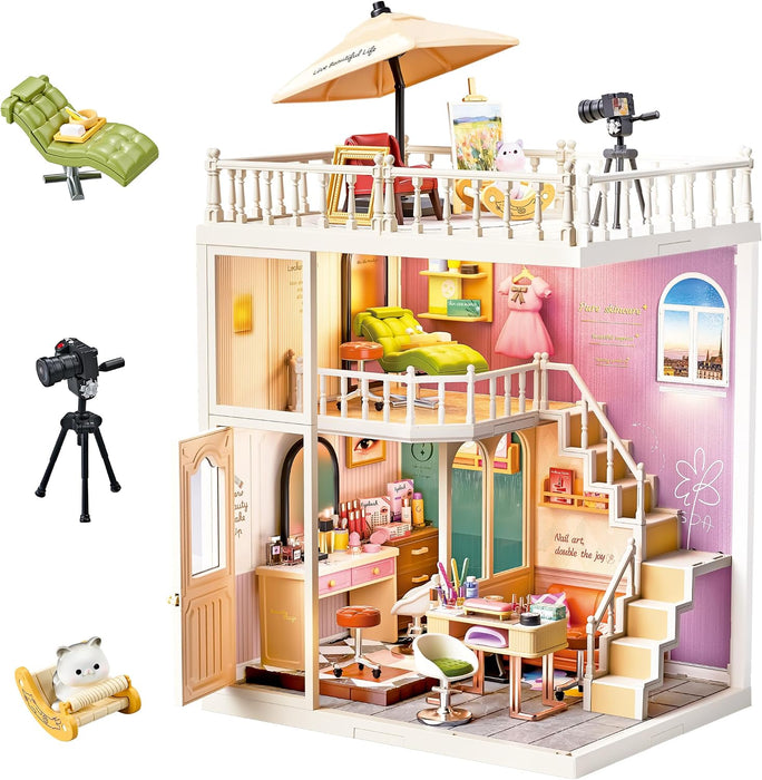 Loft Beauty Salon Miniature Dollhouse Kit F07AM7-33-8014