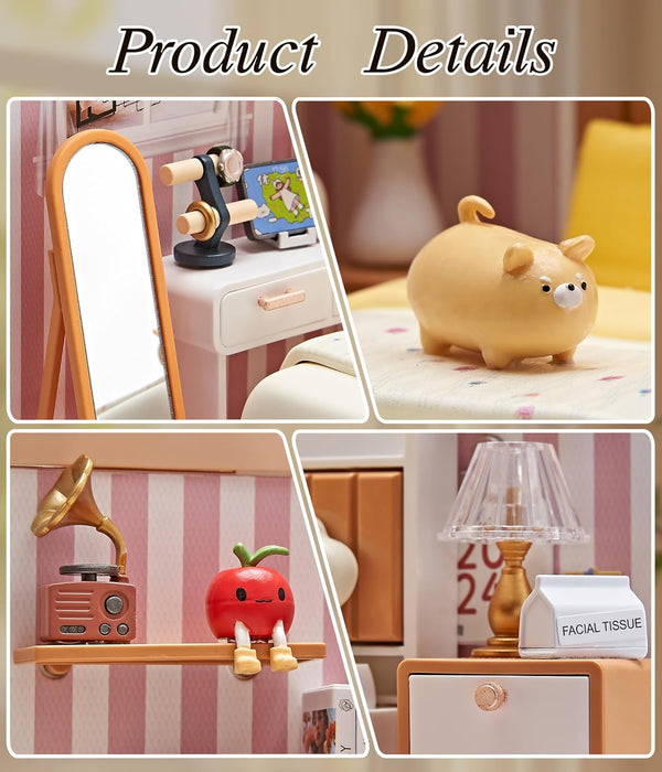 Bedroom Miniature Dollhouse Kit F07AM7-4-8004