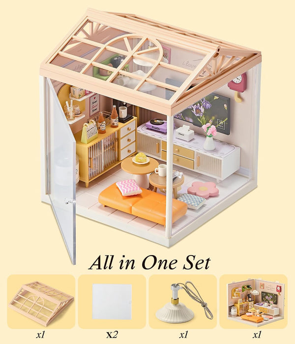 Livingroom Miniature Dollhouse Kit F07AM7-6-8006