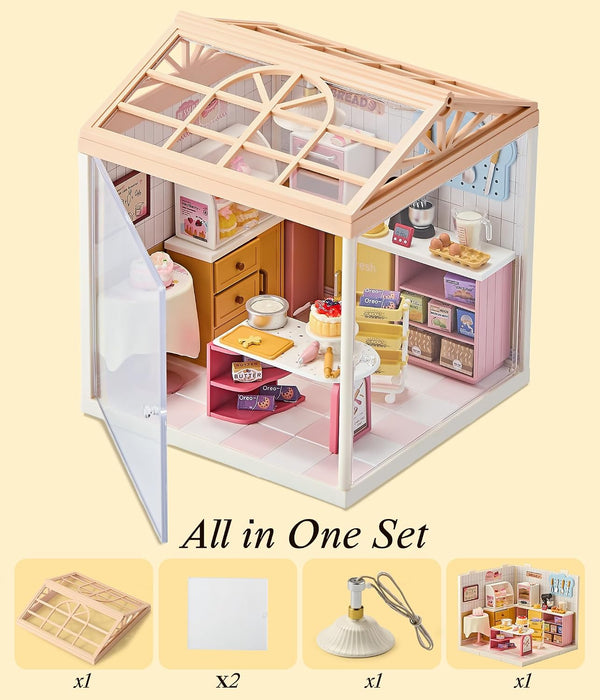 Bakery Shop Miniature Dollhouse Kit F07AM7-8-8008