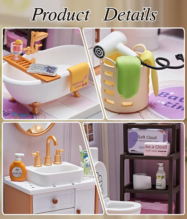 Bathroom Miniature Dollhouse Kit F07AM7-9-8009