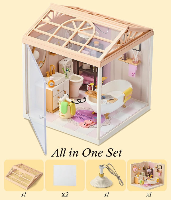 Bathroom Miniature Dollhouse Kit F07AM7-9-8009