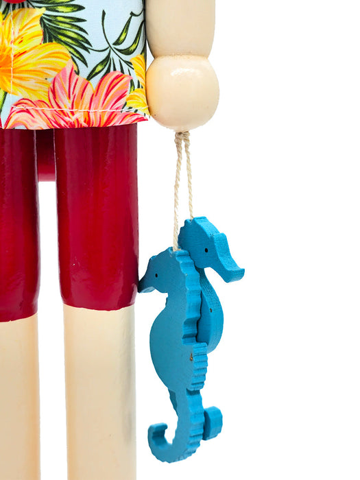 Seahorse Santa Wooden Nutcracker F07AM9-1-N01044A