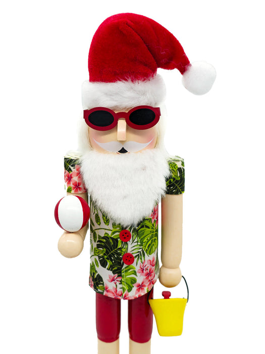 Beach Ball Santa Wooden Nutcracker F07AM9-1-N01044C