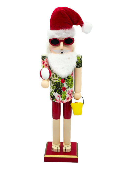 Beach Ball Santa Wooden Nutcracker F07AM9-1-N01044C