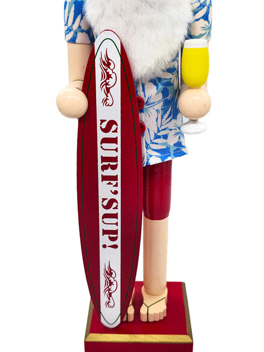 Surfboard Santa Wooden Nutcracker F07AM9-2-N01043A