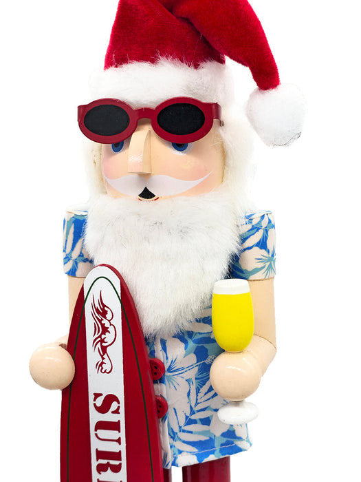 Surfboard Santa Wooden Nutcracker F07AM9-2-N01043A