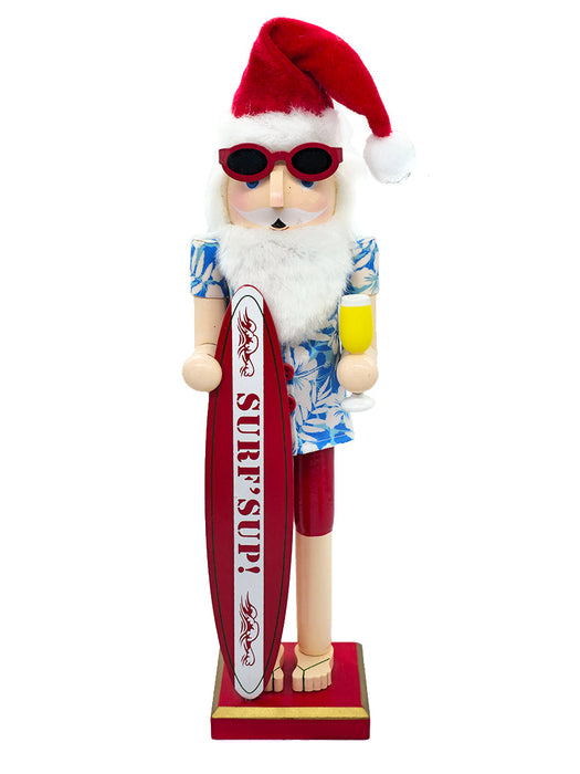 Surfboard Santa Wooden Nutcracker F07AM9-2-N01043A