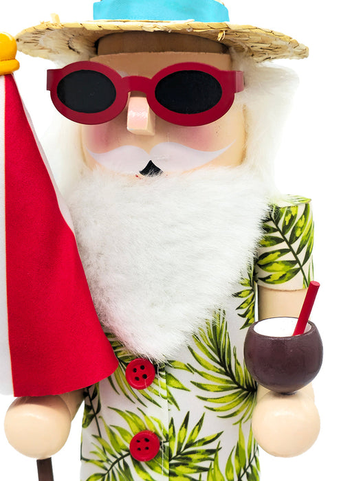 Beach Umbrella Santa Wooden Nutcracker F07AM9-2-N01043B