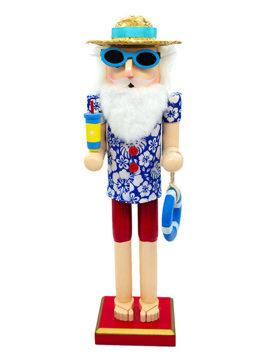Lifeguard Santa Wooden Nutcracker F07AM9-2-N01043C