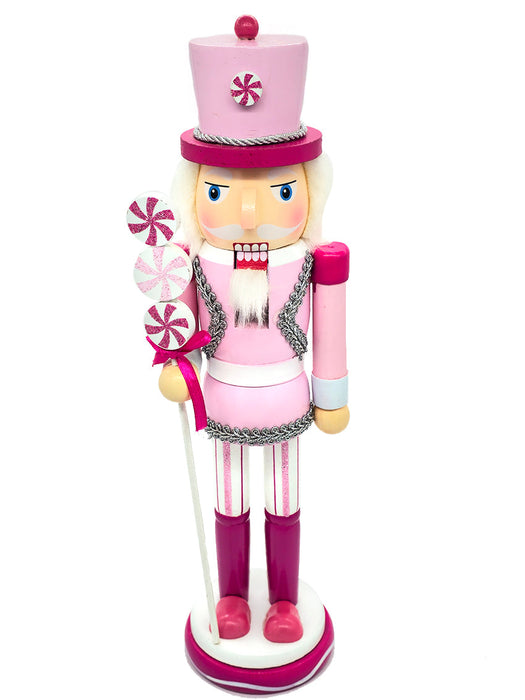 Peppermint Candy Wooden Nutcracker F07AM9-21-N01220B
