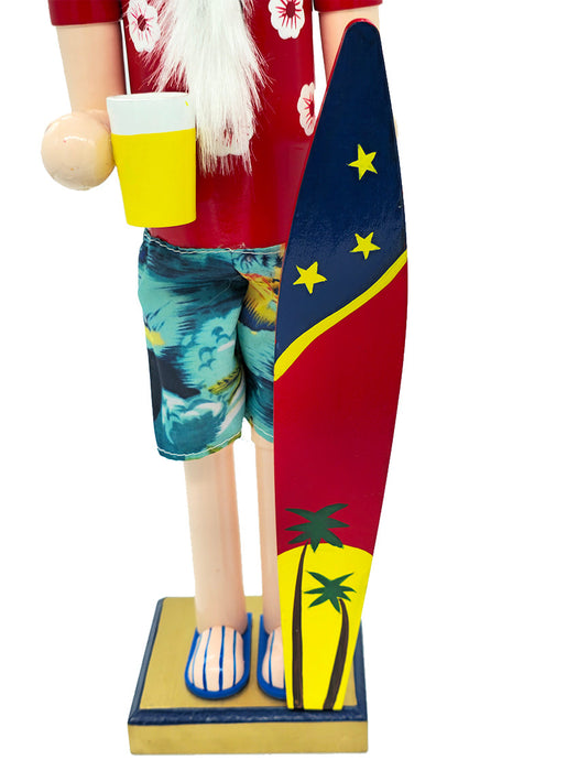 Surfboard Santa Wooden Nutcracker F07AM9-3-N02022A