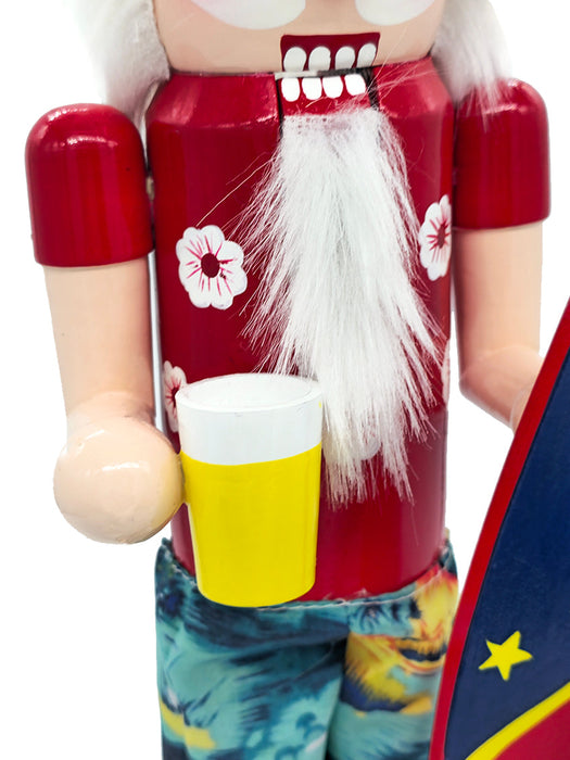 Surfboard Santa Wooden Nutcracker F07AM9-3-N02022A
