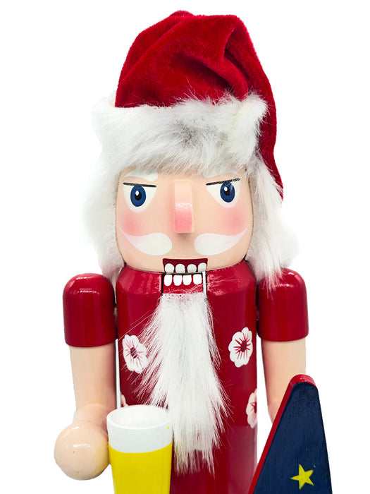 Surfboard Santa Wooden Nutcracker F07AM9-3-N02022A