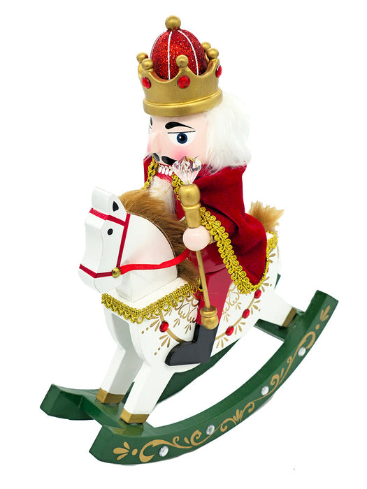 Red King Rocking Horse Wooden Nutcracker F07AM9-32-N01860B