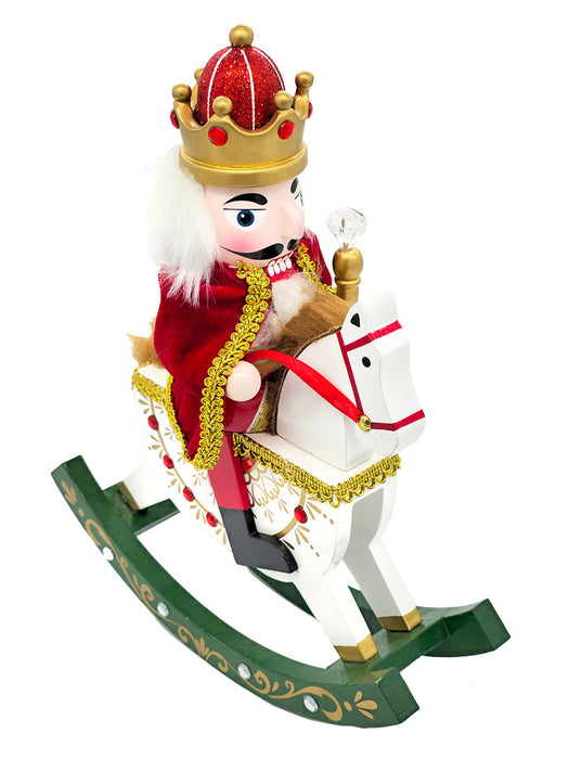 Red King Rocking Horse Wooden Nutcracker F07AM9-32-N01860B