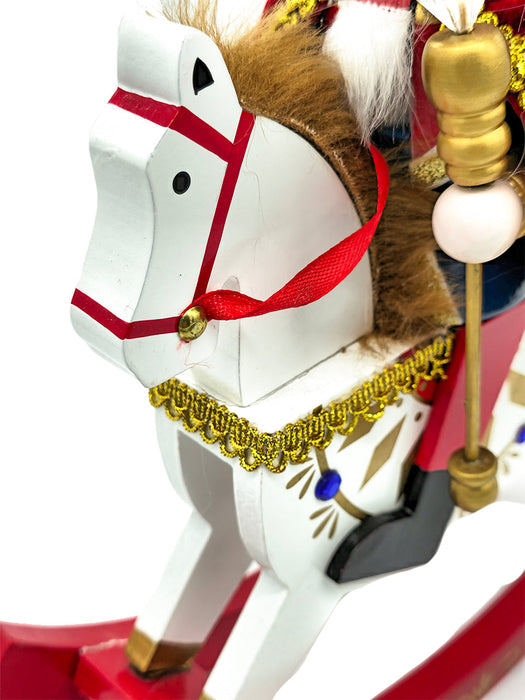 Blue King Rocking Horse Wooden Nutcracker F07AM9-32-N01860C