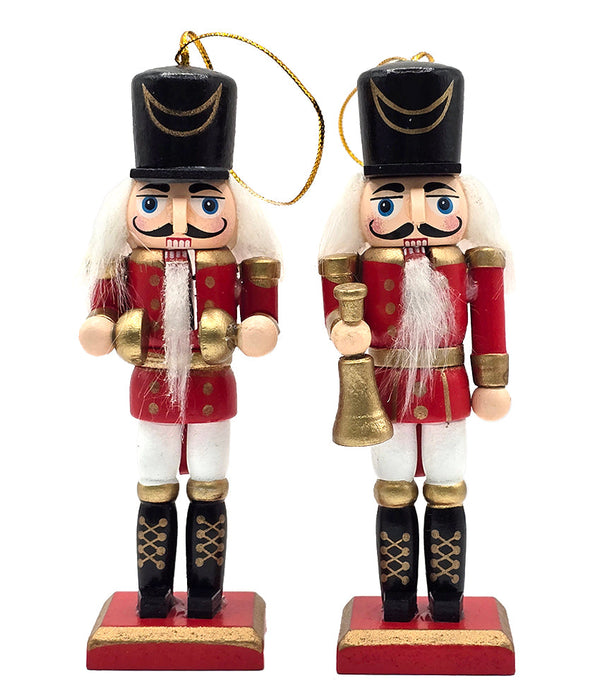 Wooden Nutcracker Band Ornament Set F07AM9-34-N01822A