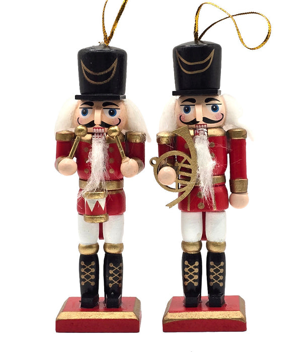 Wooden Nutcracker Band Ornament Set F07AM9-34-N01822A