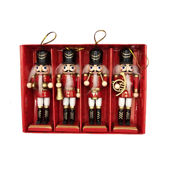 Wooden Nutcracker Band Ornament Set F07AM9-34-N01822A