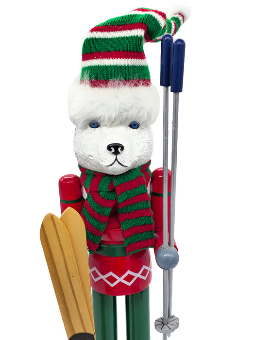 Skier Bulldog Wooden Nutcracker F07AM9-4-N01026A