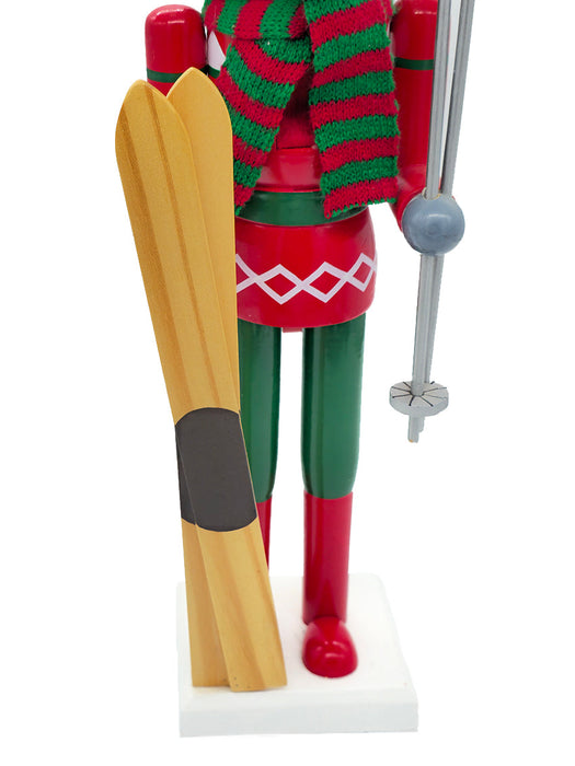 Skier Bulldog Wooden Nutcracker F07AM9-4-N01026A