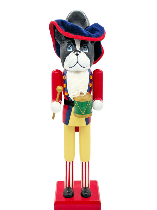 Drummer Bulldog Wooden Nutcracker F07AM9-4-N01026C