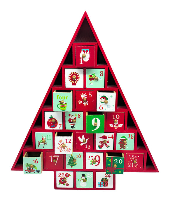 Red Christmas Tree Advent Calendar F07AM9-42-Y01109Red