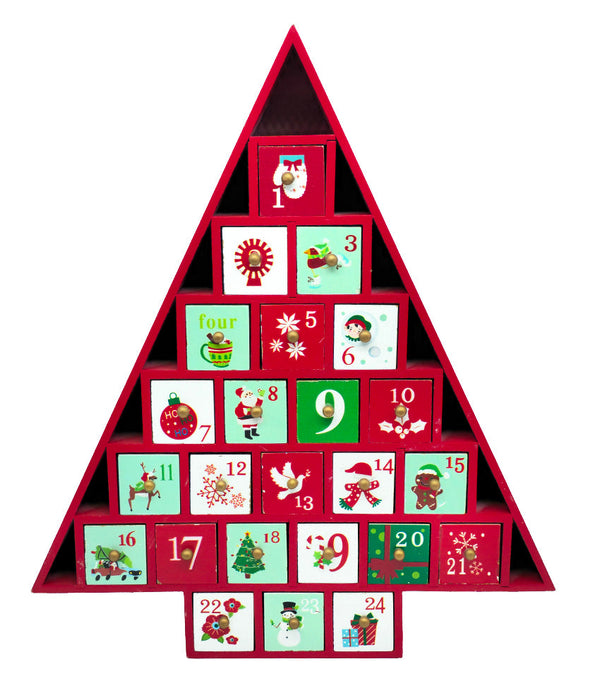 Red Christmas Tree Advent Calendar F07AM9-42-Y01109Red