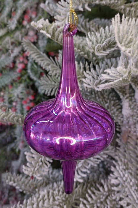 Purple Spire Christmas Glass Ornament Wizardi F07M10-13