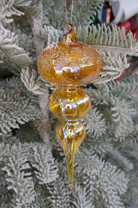 Golden Spire Christmas Glass Ornament Wizardi F07M10-6
