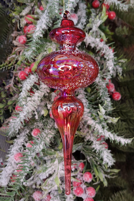 Red Spire Christmas Glass Ornament Wizardi F07M10-7