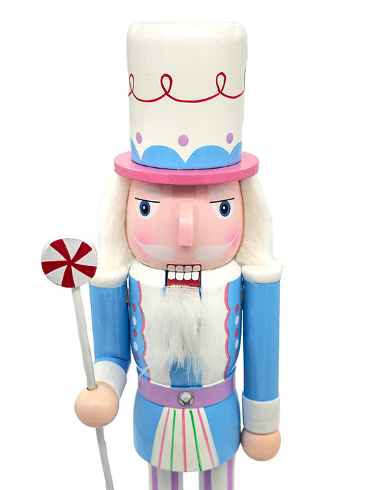 Pastel Blue Wooden Nutcracker F07M14-29-N01703 blue stand